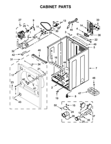 Cabinet Parts Diagram and Parts List for WGD8500DR0  Whirlpool Dryer