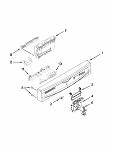 Control Panel And Latch Parts Diagram and Parts List for IUD8100YS4  Whirlpool Dishwasher
