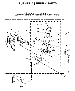 Burner assembly parts Diagram and Parts List for WGD7120HC0  Whirlpool Dryer