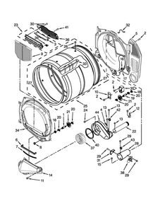 Bulkhead Parts Diagram and Parts List for CGD9060AW0  Whirlpool Dryer