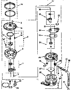 Pump And Motor Parts Diagram and Parts List for KUDT23HY3  KitchenAid Dishwasher