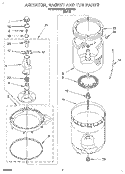 AGITATOR, BASKET AND TUB Diagram and Parts List for KAWL410BWH1  KitchenAid Washer