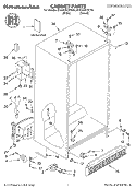 CABINET, LITERATURE Diagram and Parts List for 4KSRS25CHT00  KitchenAid Refrigerator