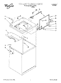 TOP AND CABINET Diagram and Parts List for 3MAS1432GW0  Whirlpool Washer