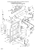 CONTROLS AND REAR PANEL Diagram and Parts List for LSL9244EZ0  Whirlpool Washer