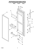 REFRIGERATOR DOOR PARTS Diagram and Parts List for ED2LHAXMT00  Whirlpool Refrigerator