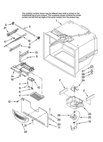 Freezer Liner Parts Diagram and Parts List for GX5SHTXTL11  Whirlpool Refrigerator
