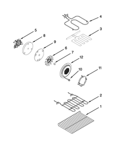 Internal Oven Parts Diagram and Parts List for WGE755C0BH00  Whirlpool Range