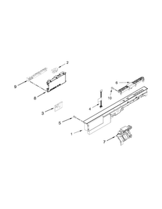 Control Panel And Latch Parts Diagram and Parts List for WDT720PADB1  Whirlpool Dishwasher