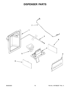 Dispenser Parts Diagram and Parts List for WRS321SDHZ11  Whirlpool Refrigerator