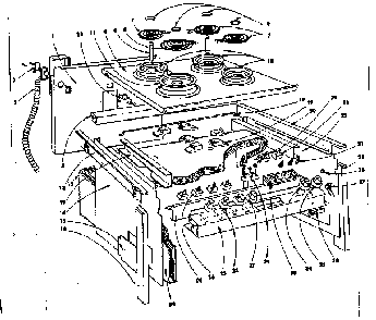 Top Section And Outer Body Parts Diagram and Parts List for 1554546702  Kenmore Range