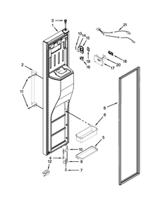 Freezer Door Parts Diagram and Parts List for KSC24C8EYP04  KitchenAid Refrigerator