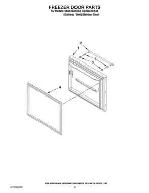 05 - FREEZER DOOR PARTS Diagram and Parts List for GB2026REKS8  Whirlpool Refrigerator