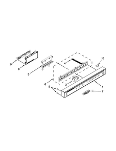 Control Panel And Latch Parts Diagram and Parts List for WDF530PSYB6  Whirlpool Dishwasher