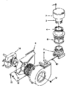 Blower Diagram and Parts List for KUDH230YH0  KitchenAid Dishwasher