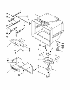 Freezer Liner Parts Diagram and Parts List for 59669983013  Kenmore Refrigerator