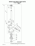 BRAKE AND DRIVE TUBE PARTS Diagram and Parts List for 7MWTW9315YW0  Whirlpool Washer