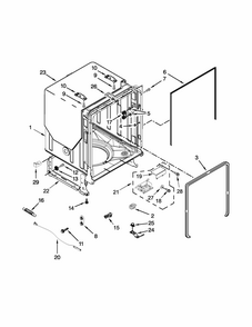 Tub And Frame Parts Diagram and Parts List for IUD8010DS1  Whirlpool Dishwasher