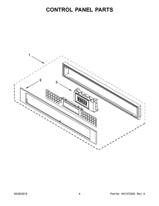 Control Panel Parts Diagram and Parts List for KMBP107ESS03  Whirlpool Microwave