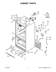 Part Location Diagram of W10787424 Whirlpool Tech sheet (english)