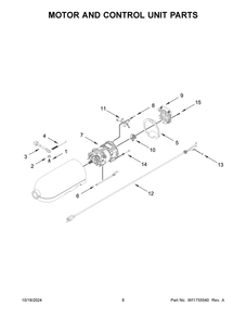 05 - Motor And Control Unit Parts Diagram and Parts List for KSM150TBER5  Whirlpool Mixer