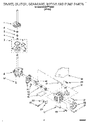 BRAKE, CLUTCH, GEARCASE, MOTOR AND PUMP Diagram and Parts List for KAWE777BWH0  KitchenAid Washer