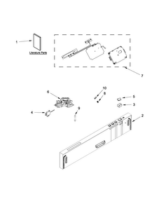 Control Panel And Latch Parts Diagram and Parts List for UDT518SBDP0  Whirlpool Dishwasher
