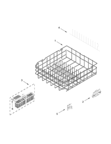 Lower Rack Parts Diagram and Parts List for KDTE204EPA2  KitchenAid Dishwasher