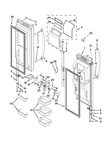 Refrigerator Door Parts Diagram and Parts List for WRF990SLAM03  Whirlpool Refrigerator
