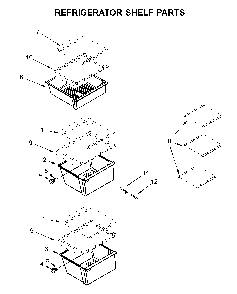 Refrigerator shelf parts Diagram and Parts List for WRS325SDHW04  Whirlpool Refrigerator