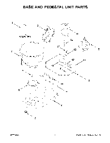 Base And Pedestal Unit Parts Diagram and Parts List for 5K45SSSSWH0  KitchenAid Mixer