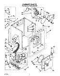 CABINET Diagram and Parts List for TGDL400AW0  Whirlpool Dryer