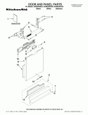 DOOR AND PANEL PARTS Diagram and Parts List for KUDE20IXSS3  KitchenAid Dishwasher