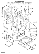 CHASSIS PARTS Diagram and Parts List for YGY397LXUB10  Whirlpool Range