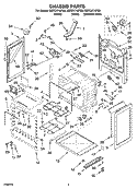 CHASSIS PARTS Diagram and Parts List for GERC4110PS3  Whirlpool Range
