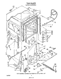 TUB , LITERATURE AND OPTIONAL Diagram and Parts List for DU9000XR4  Whirlpool Dishwasher