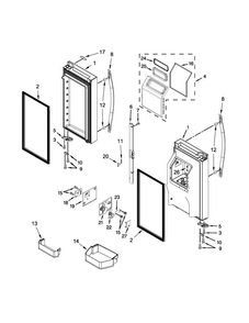 Refrigerator Door Parts Diagram and Parts List for WRV976FDEM01  Whirlpool Refrigerator