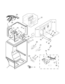 Liner Parts Diagram and Parts List for WRT519SZDM01  Whirlpool Refrigerator