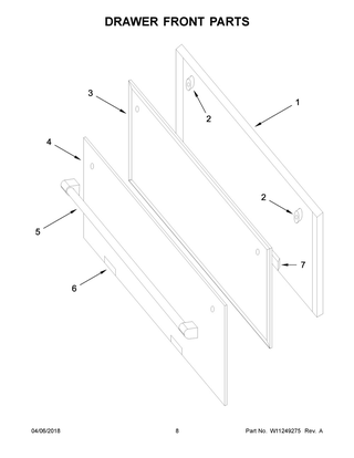 Drawer Front Parts Diagram and Parts List for YWFE50M4HS0  Whirlpool Range
