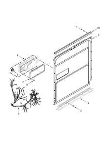 Inner Door Parts Diagram and Parts List for KUDC10IXBL9  KitchenAid Dishwasher