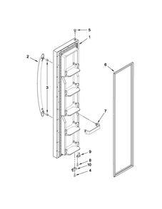 Freezer Door Parts Diagram and Parts List for 10640263011  Kenmore Refrigerator