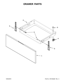 Drawer Parts Diagram and Parts List for 664C95113610  Kenmore Range