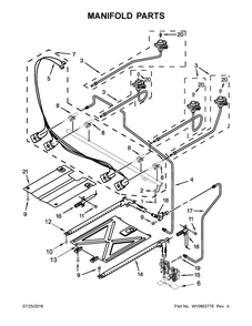 Manifold Parts Diagram and Parts List for IGS505DS1  Whirlpool Range