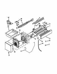 Ice Maker Parts Diagram and Parts List for 59679463410  Kenmore Refrigerator