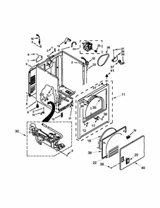 Cabinet Parts Diagram and Parts List for 11071402310  Kenmore Dryer