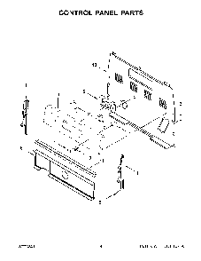 03 - Control Panel Parts Diagram and Parts List for YWFE505W0JW1  Whirlpool Range