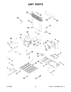 Unit Parts Diagram and Parts List for WRF532SNHZ04  Whirlpool Refrigerator