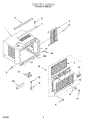 CABINET Diagram and Parts List for ACE082XH0  Whirlpool Air Conditioner