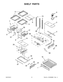 SHELF PARTS Diagram and Parts List for 7WF736SDAM10  Whirlpool Refrigerator