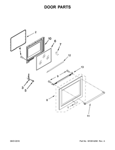 Door Parts Diagram and Parts List for KFEG500ESS1  KitchenAid Range